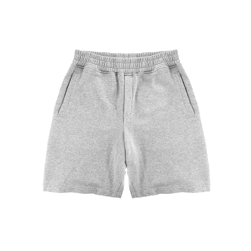 Men's distressed cotton shorts for a bohemian - inspired styleShort - Light Marl Grey Men's distressed cotton shorts for a bohemian - inspired styleShort - Light Marl Grey