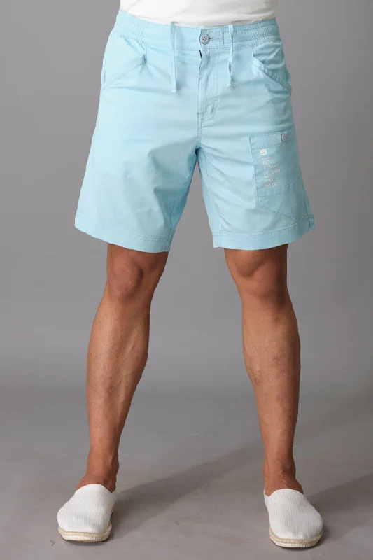 Men's pleated front twill shorts for a classic and sophisticated appearanceSky Blue Cotton Short Men's pleated front twill shorts for a classic and sophisticated appearanceSky Blue Cotton Short