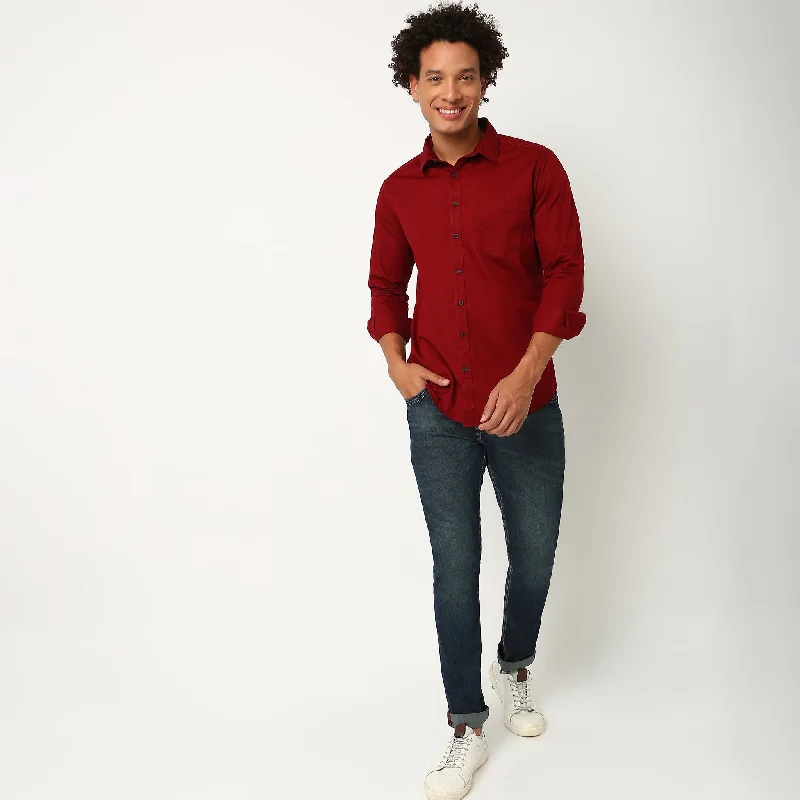 Men's Sustainable Recycled Material Casual Shirts for Eco - Conscious ConsumersSlim Fit Solid Shirt Men's Sustainable Recycled Material Casual Shirts for Eco - Conscious ConsumersSlim Fit Solid Shirt