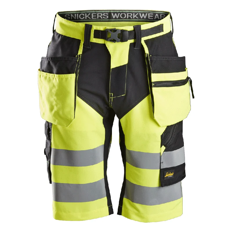 Men's ripped denim shorts for a trendy streetwear aestheticSnickers 6933 FlexiWork Hi-Vis Holster Pocket Shorts Class 1 Men's ripped denim shorts for a trendy streetwear aestheticSnickers 6933 FlexiWork Hi-Vis Holster Pocket Shorts Class 1