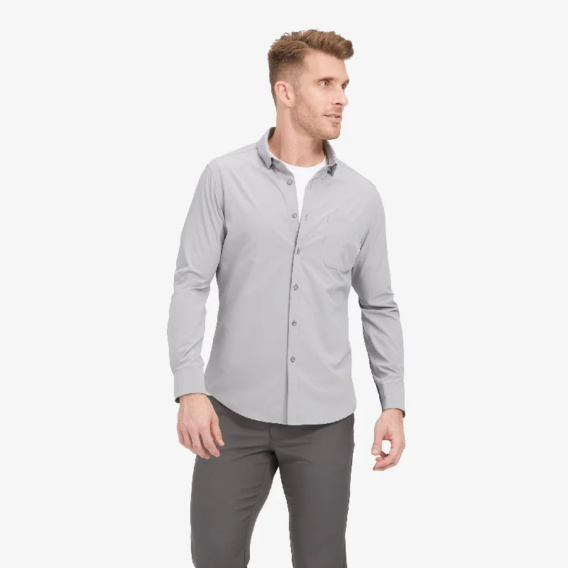 Men's Organic Cotton Casual Shirts with a Soft Handfeel for Everyday ComfortSolid Gray Men's Organic Cotton Casual Shirts with a Soft Handfeel for Everyday ComfortSolid Gray