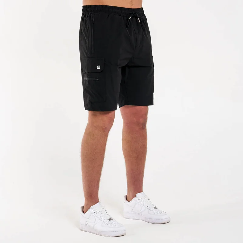 Men's elastic waistband lounge shorts for lazy weekends at homeSoriano Cargo Short - Black Men's elastic waistband lounge shorts for lazy weekends at homeSoriano Cargo Short - Black