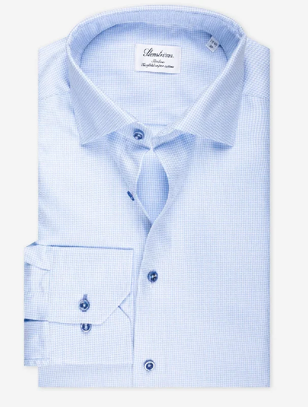 Men's Tailored Fit Checkered Casual Shirts in Multicolor for a Smart - Casual EnsembleSlim Houndstooth Shirt Blue Men's Tailored Fit Checkered Casual Shirts in Multicolor for a Smart - Casual EnsembleSlim Houndstooth Shirt Blue