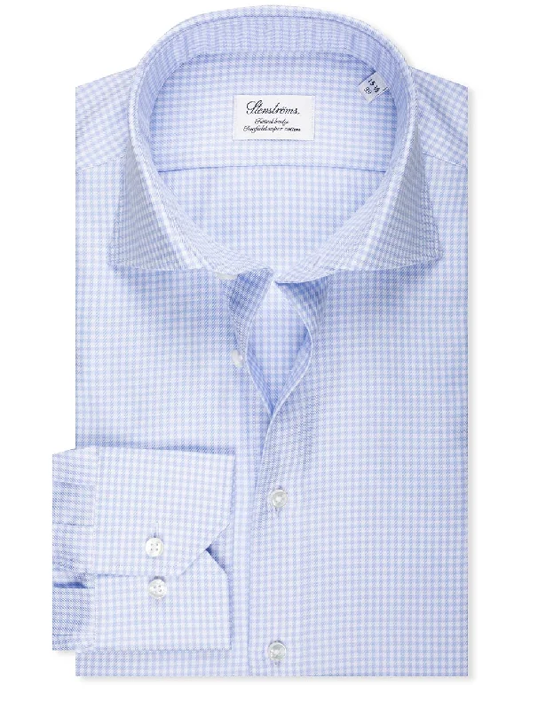 Men's Moisture - Wicking Performance Fabric Casual Shirts for Outdoor ActivitiesGingham Check Shirt Blue Men's Moisture - Wicking Performance Fabric Casual Shirts for Outdoor ActivitiesGingham Check Shirt Blue