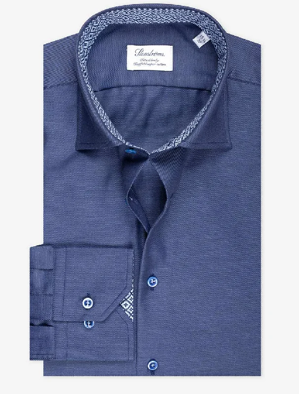 Men's Sustainable Recycled Material Casual Shirts for Eco - Conscious ConsumersContrast Twill Shirt Navy Men's Sustainable Recycled Material Casual Shirts for Eco - Conscious ConsumersContrast Twill Shirt Navy