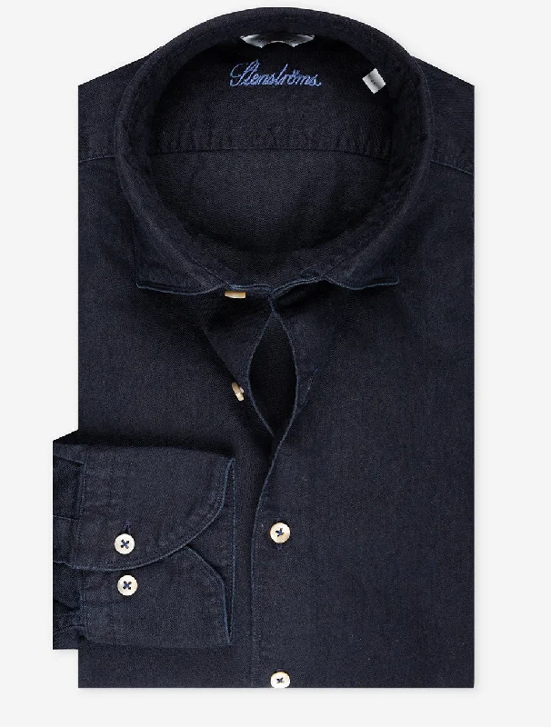 Men's Moisture - Wicking Performance Fabric Casual Shirts for Outdoor ActivitiesIndigo Shirt Navy Men's Moisture - Wicking Performance Fabric Casual Shirts for Outdoor ActivitiesIndigo Shirt Navy