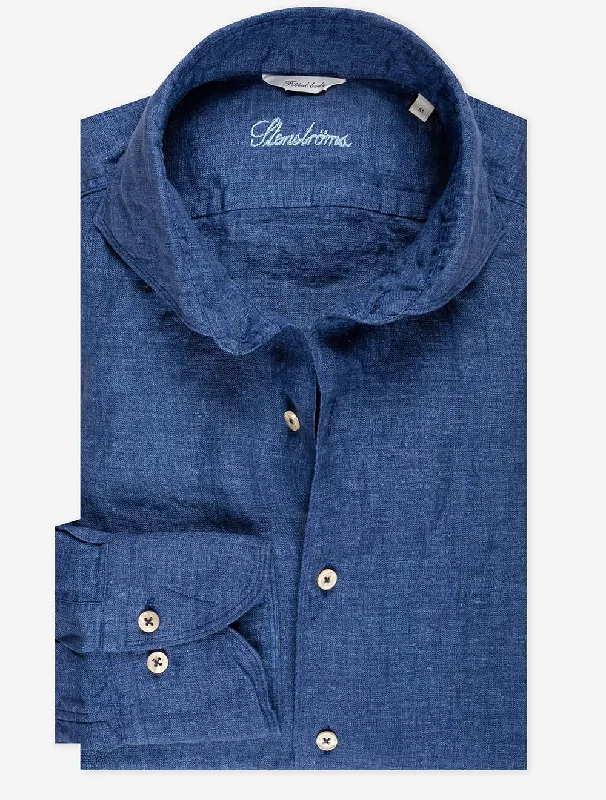 Men's Short - Sleeve Linen Casual Shirts in Light Khaki for a Breathable Summer OptionNavy Linen Fitted Body Shirt Men's Short - Sleeve Linen Casual Shirts in Light Khaki for a Breathable Summer OptionNavy Linen Fitted Body Shirt