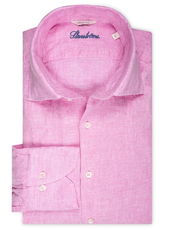 Men's Moisture - Wicking Performance Fabric Casual Shirts for Outdoor ActivitiesLinen Shirt Pink Men's Moisture - Wicking Performance Fabric Casual Shirts for Outdoor ActivitiesLinen Shirt Pink