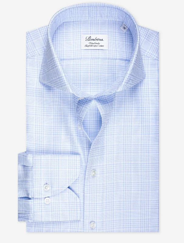 Men's Two - Tone Contrast Panel Casual Shirts in White and Navy for a Stylish and Eye - Catching DesignPlaid Check Casual Shirt Blue Men's Two - Tone Contrast Panel Casual Shirts in White and Navy for a Stylish and Eye - Catching DesignPlaid Check Casual Shirt Blue