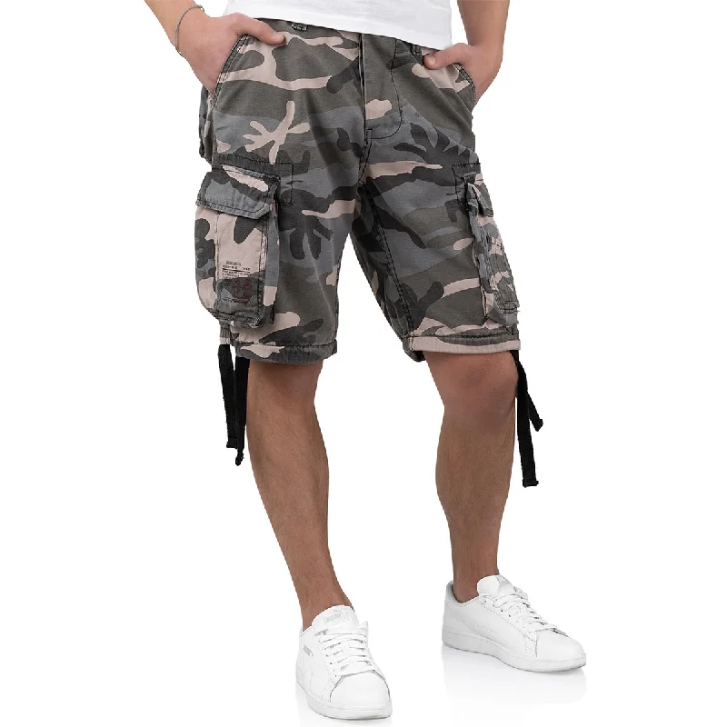 Men's wide - leg linen blend shorts for a relaxed beachside vibeSurplus Airborne Vintage Shorts Night Camo Men's wide - leg linen blend shorts for a relaxed beachside vibeSurplus Airborne Vintage Shorts Night Camo