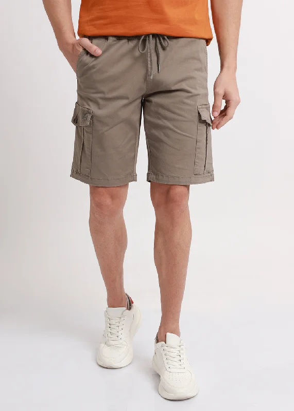 Men's distressed cotton shorts for a bohemian - inspired styleTan Brown Cotton Cargo shorts Men's distressed cotton shorts for a bohemian - inspired styleTan Brown Cotton Cargo shorts