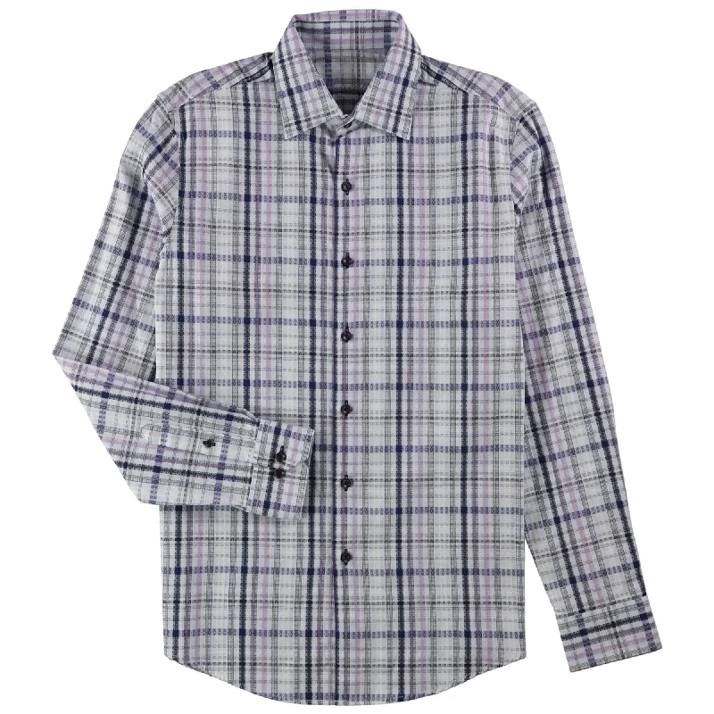 Men's Retro - Style Hawaiian Print Casual Shirts in Bold Patterns for a Tropical VacationTasso Elba Mens Geometric Plaid Button Up Shirt, Blue, Small Men's Retro - Style Hawaiian Print Casual Shirts in Bold Patterns for a Tropical VacationTasso Elba Mens Geometric Plaid Button Up Shirt, Blue, Small