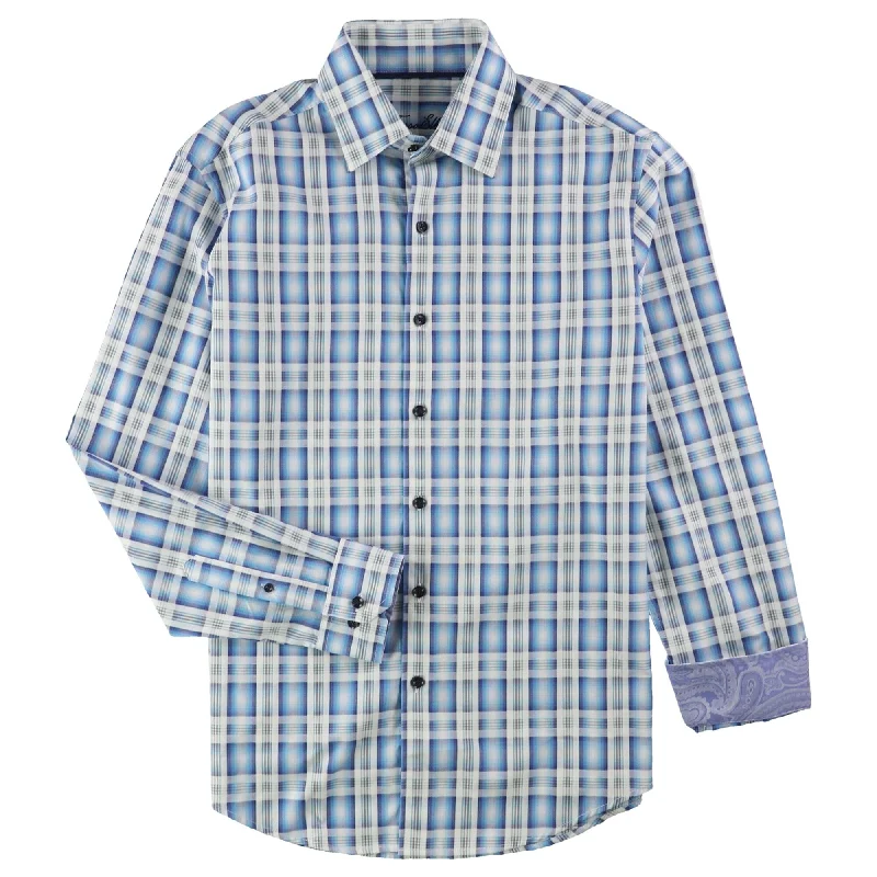 Men's Long - Line Oversized Casual Shirts in Dark Gray for a Relaxed and Modern LookTasso Elba Mens Plaid Button Up Shirt, Blue, Small Men's Long - Line Oversized Casual Shirts in Dark Gray for a Relaxed and Modern LookTasso Elba Mens Plaid Button Up Shirt, Blue, Small