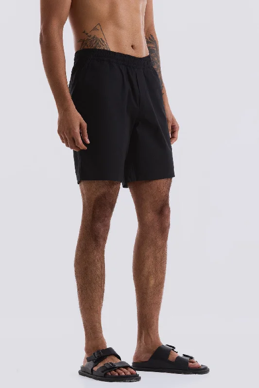 Men's plaid pattern wool blend shorts for a preppy fall styleAir Black Shorts