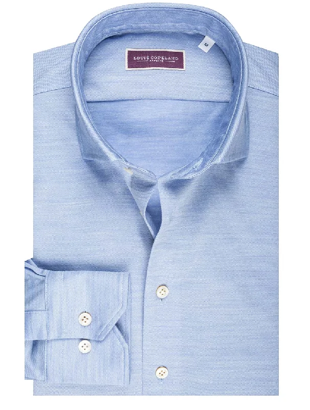 Men's Wrinkle - Resistant Polyester Blend Casual Shirts for Easy Travel and MaintenanceThe Wool Shirt Blue Men's Wrinkle - Resistant Polyester Blend Casual Shirts for Easy Travel and MaintenanceThe Wool Shirt Blue