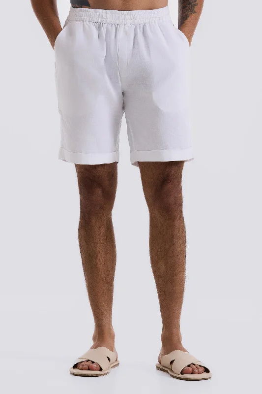 Men's distressed cotton shorts for a bohemian - inspired styleWhite Relax Shorts