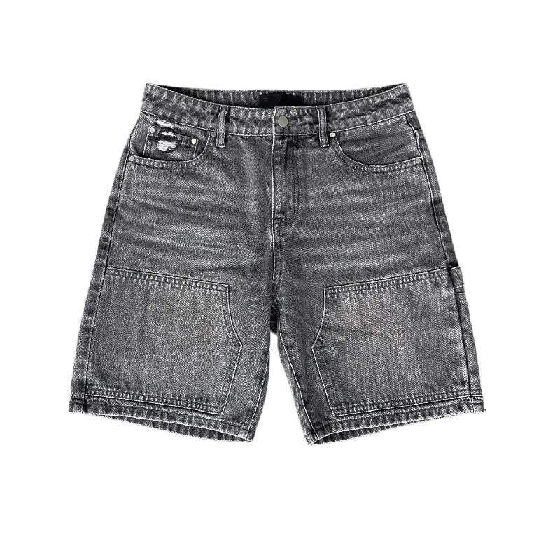 Men's plaid pattern wool blend shorts for a preppy fall styleWorkman Shorts - Washed Grey Men's plaid pattern wool blend shorts for a preppy fall styleWorkman Shorts - Washed Grey
