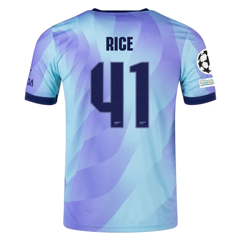 Men's Basketball Jerseys with Signature Player Logos for a Fan - Favorite Lookadidas Arsenal Authentic Declan Rice Third Jersey w/ Champions League Patches 24/25 (Clear Aqua/Light Flash Purple)