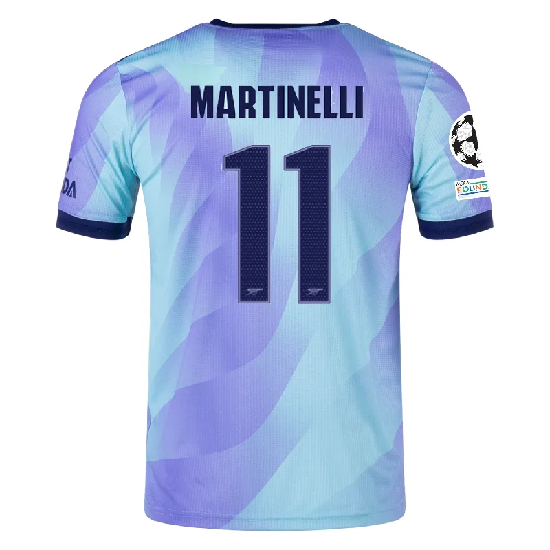 Men's Limited - Edition Cricket Jerseys Commemorating Historic Matches for Die - Hard Cricket Loversadidas Arsenal Authentic Gabriel Martinelli Third Jersey w/ Champions League Patches 24/25 (Clear Aqua/Light Flash Purple)