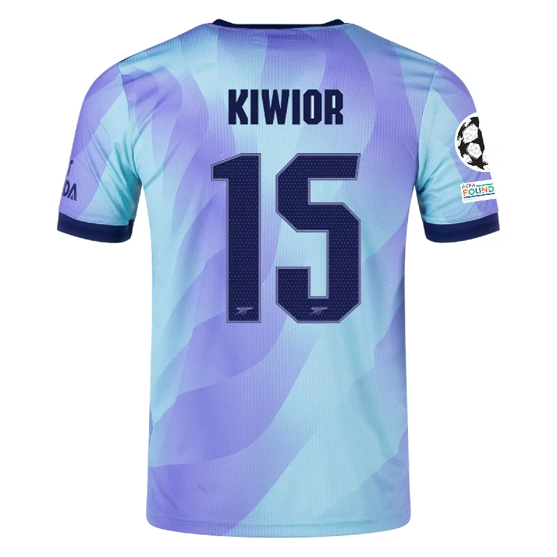 Men's Replica Hockey Jerseys of Star Players for Devoted Ice Hockey Supportersadidas Arsenal Authentic Jakub Kiwior Third Jersey w/ Champions League Patches 24/25 (Clear Aqua/Light Flash Purple)