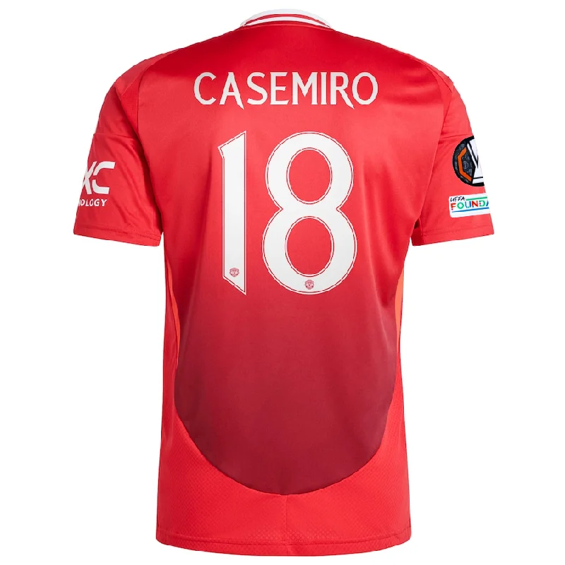Men's Replica Hockey Jerseys of Star Players for Devoted Ice Hockey Supportersadidas Manchester United Casemiro Home Jersey w/ Europa League Patches 24/25 (MUFC Red)