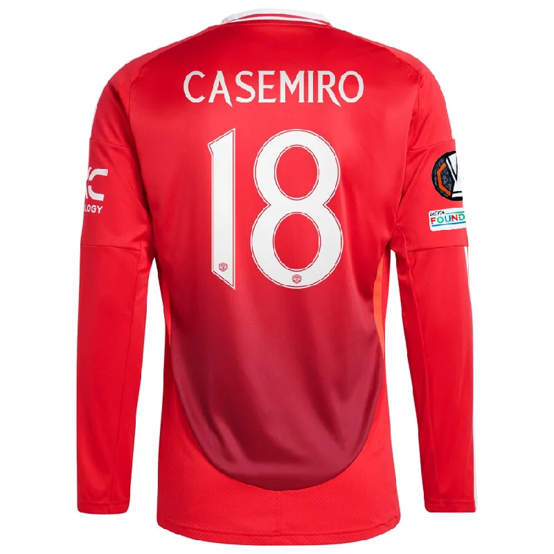 Men's Football Jerseys with Embroidered Club Badges for a Premium and Authentic Appealadidas Manchester United Casemiro Long Sleeve Home Jersey w/ Europa League Patches 24/25 (Red) Men's Football Jerseys with Embroidered Club Badges for a Premium and Authentic Appealadidas Manchester United Casemiro Long Sleeve Home Jersey w/ Europa League Patches 24/25 (Red)