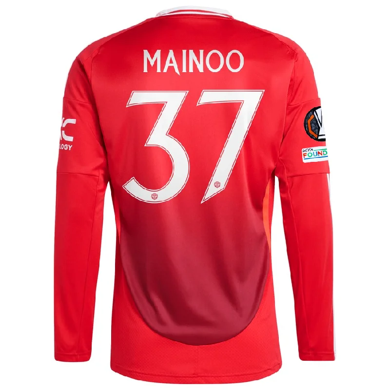 Men's Limited - Release American Football Jerseys of Rookie Stars for Early Adopters and Fansadidas Manchester United Kobbie Mainoo Long Sleeve Home Jersey w/ Europa League Patches 24/25 (Red) Men's Limited - Release American Football Jerseys of Rookie Stars for Early Adopters and Fansadidas Manchester United Kobbie Mainoo Long Sleeve Home Jersey w/ Europa League Patches 24/25 (Red)
