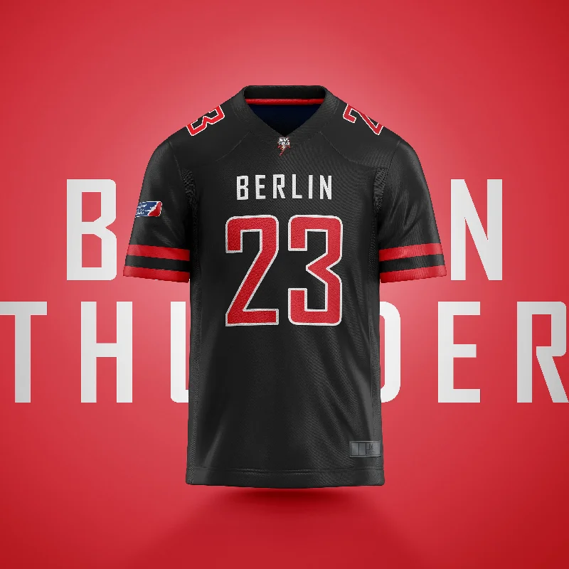 Men's Throwback Rugby Jerseys of Historic Matches and Teams for Rugby History BuffsBerlin Thunder Authentic Game Jersey Men's Throwback Rugby Jerseys of Historic Matches and Teams for Rugby History BuffsBerlin Thunder Authentic Game Jersey