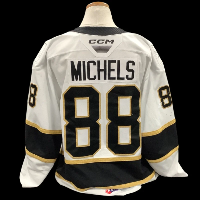 Men's Custom - Printed Baseball Jerseys with Player Names and Numbers for Personalized StyleGame Used White Jersey 2023/24 #88 Michels Men's Custom - Printed Baseball Jerseys with Player Names and Numbers for Personalized StyleGame Used White Jersey 2023/24 #88 Michels