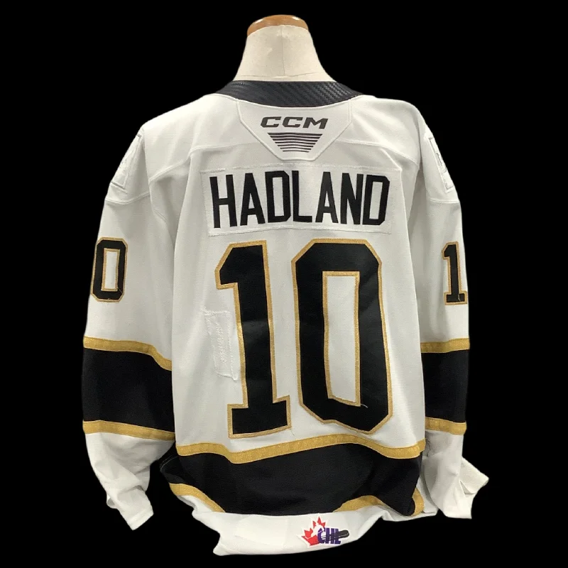 Men's Moisture - Wicking Lacrosse Jerseys with Mesh Panels for Optimal Performance on the FieldGame Used White Jersey 2023/24 #10 Hadland Men's Moisture - Wicking Lacrosse Jerseys with Mesh Panels for Optimal Performance on the FieldGame Used White Jersey 2023/24 #10 Hadland