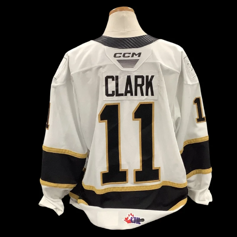 Men's Moisture - Wicking Golf Jerseys with UV Protection for Comfortable Rounds on the CourseGame Used White Jersey 2023/24 #11 Clark Men's Moisture - Wicking Golf Jerseys with UV Protection for Comfortable Rounds on the CourseGame Used White Jersey 2023/24 #11 Clark