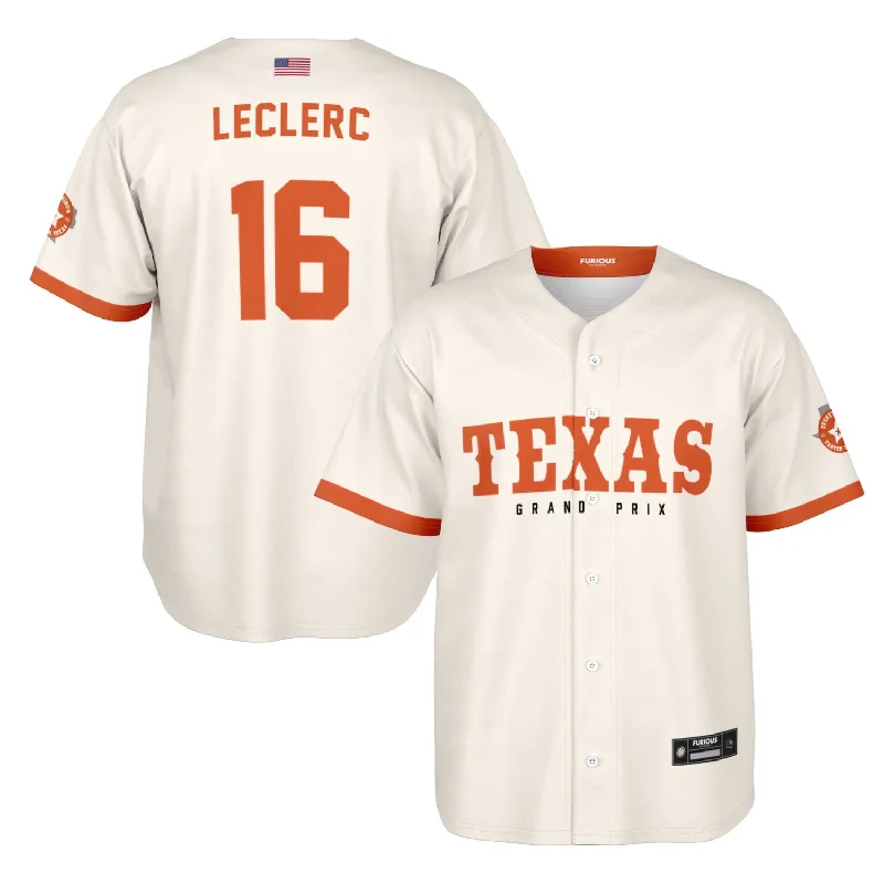 Men's Throwback Tennis Jerseys Inspired by Iconic Matches and PlayersLeclerc - Off-White Texas GP Jersey Men's Throwback Tennis Jerseys Inspired by Iconic Matches and PlayersLeclerc - Off-White Texas GP Jersey