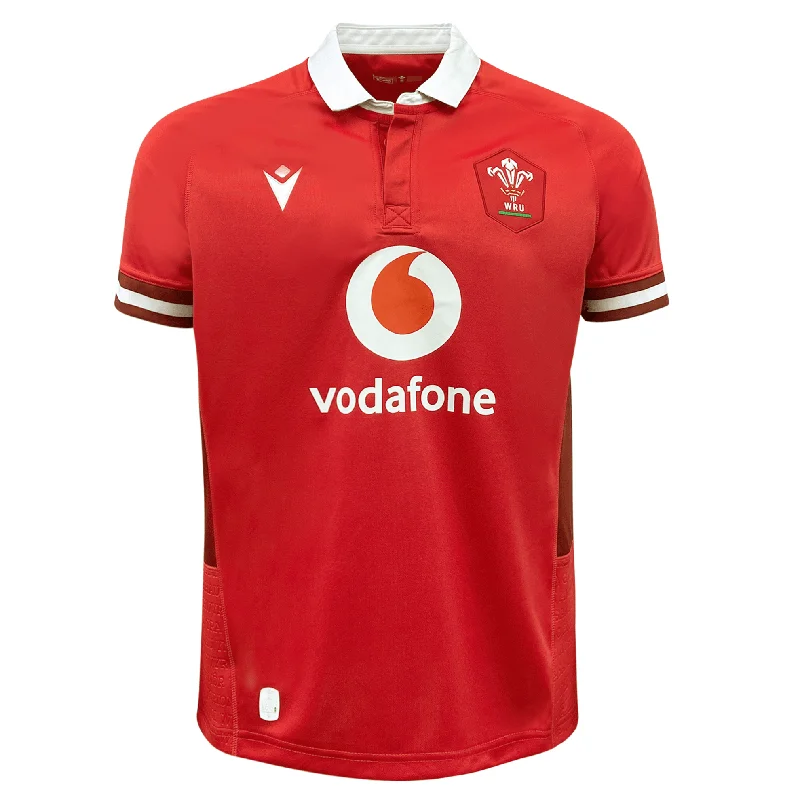 Men's Moisture - Wicking Golf Jerseys with UV Protection for Comfortable Rounds on the CourseWales 6 Nations Home Jersey 23/25 by Macron Men's Moisture - Wicking Golf Jerseys with UV Protection for Comfortable Rounds on the CourseWales 6 Nations Home Jersey 23/25 by Macron