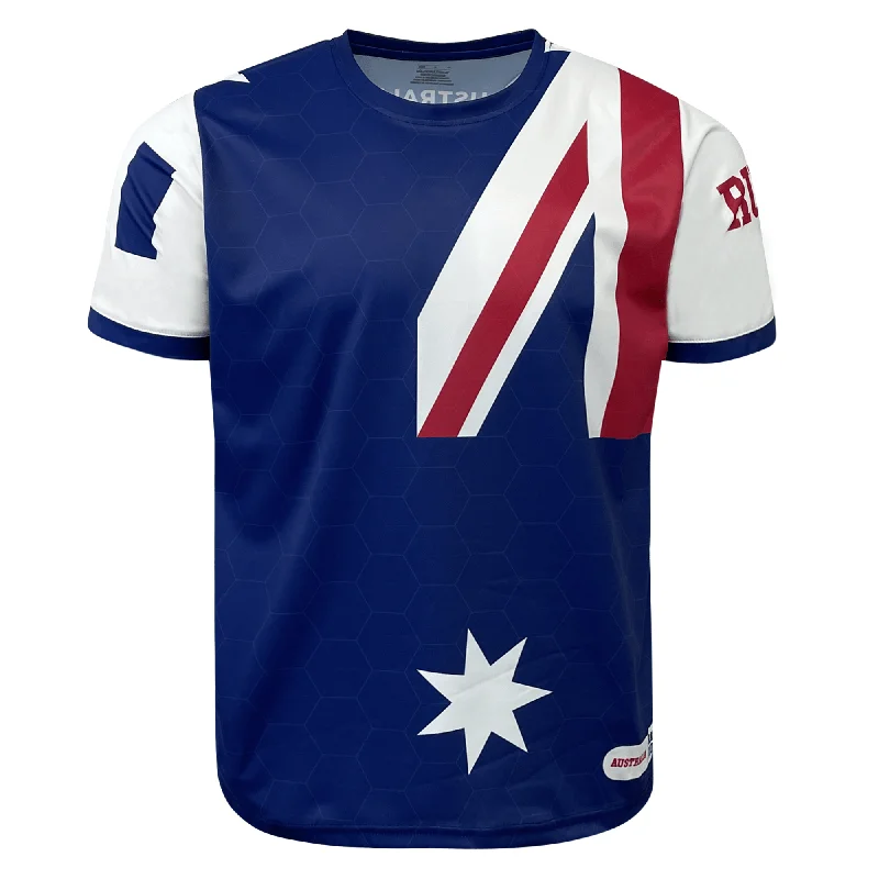 Men's Cycling Jerseys with Reflective Stripes for Safe and Stylish Rides at NightNations of Rugby Australia Sevens Rugby Flag Jersey Men's Cycling Jerseys with Reflective Stripes for Safe and Stylish Rides at NightNations of Rugby Australia Sevens Rugby Flag Jersey