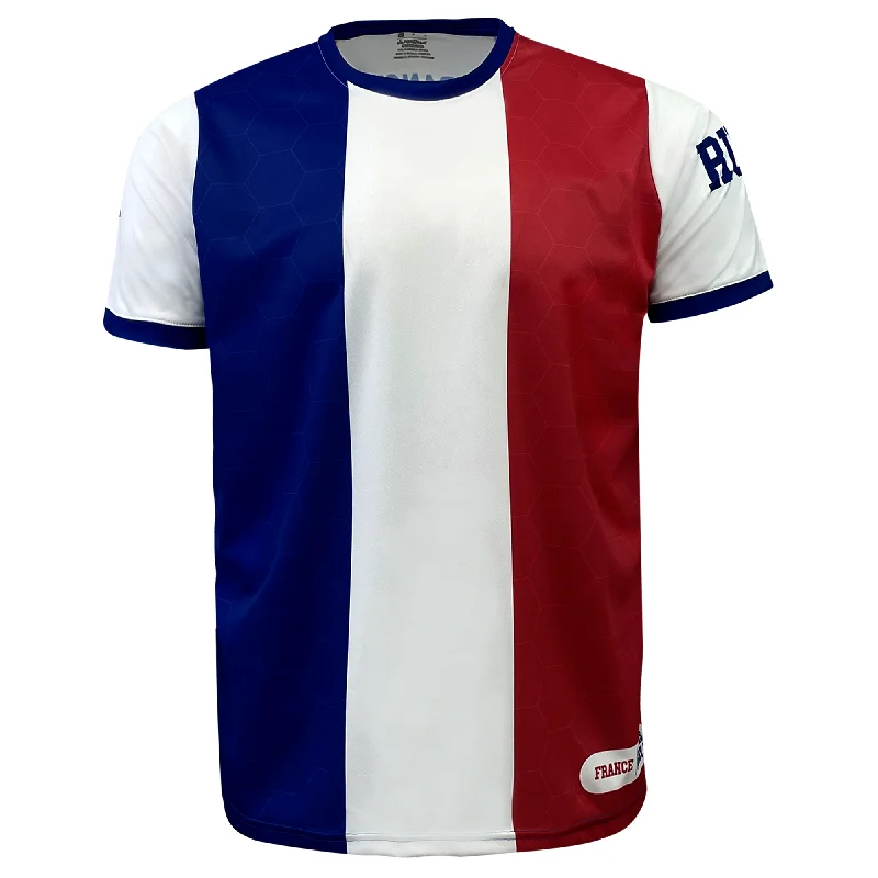 Men's Custom - Printed Baseball Jerseys with Player Names and Numbers for Personalized StyleNations of Rugby France Sevens Rugby Flag Jersey Men's Custom - Printed Baseball Jerseys with Player Names and Numbers for Personalized StyleNations of Rugby France Sevens Rugby Flag Jersey