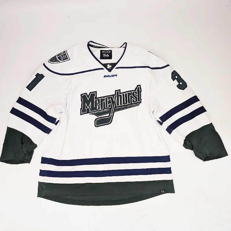 Men's Throwback Tennis Jerseys Inspired by Iconic Matches and PlayersNCAA - Used Bauer Game Jersey (White/Green) Men's Throwback Tennis Jerseys Inspired by Iconic Matches and PlayersNCAA - Used Bauer Game Jersey (White/Green)