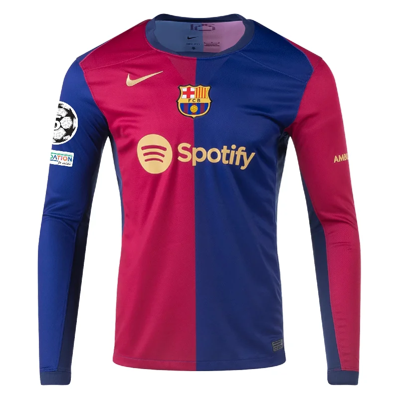 Men's NBA Authentic Team Jerseys in Official Team Colors for True Basketball FansNike Barcelona Home Long Sleeve Jersey w/ Champions League Patches 24/25 (Royal/Nobel Red/Club Gold) Men's NBA Authentic Team Jerseys in Official Team Colors for True Basketball FansNike Barcelona Home Long Sleeve Jersey w/ Champions League Patches 24/25 (Royal/Nobel Red/Club Gold)