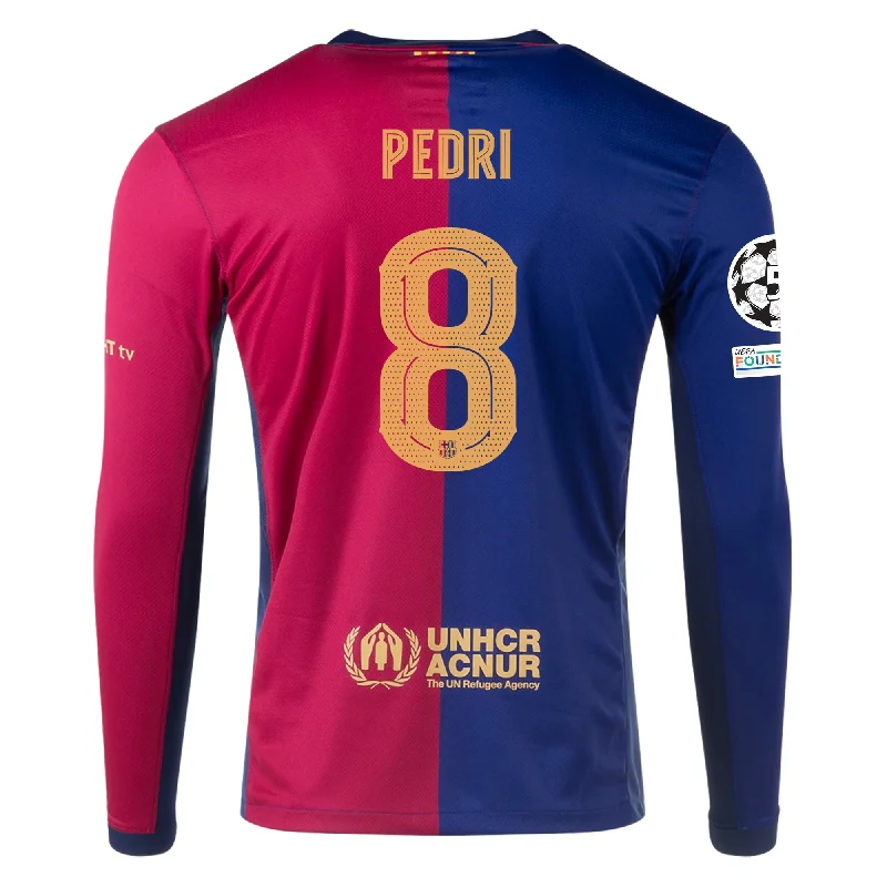 Men's Cycling Jerseys with Reflective Stripes for Safe and Stylish Rides at NightNike Barcelona Home Pedri Long Sleeve Jersey w/ Champions League Patches 24/25 (Royal/Nobel Red/Club Gold) Men's Cycling Jerseys with Reflective Stripes for Safe and Stylish Rides at NightNike Barcelona Home Pedri Long Sleeve Jersey w/ Champions League Patches 24/25 (Royal/Nobel Red/Club Gold)