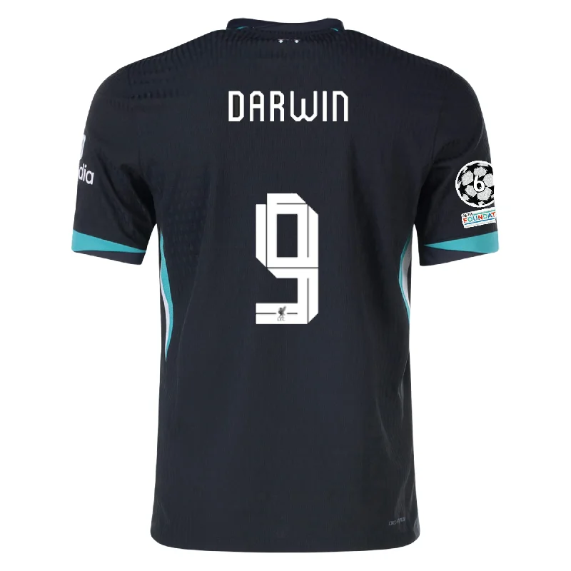 Men's Authentic Soccer Jerseys of National Teams for International Football EventsNike Liverpool Authentic Darwin Núñez Away Jersey w/ Champions League 24/25 (Night Forest/Washed Teal) Men's Authentic Soccer Jerseys of National Teams for International Football EventsNike Liverpool Authentic Darwin Núñez Away Jersey w/ Champions League 24/25 (Night Forest/Washed Teal)