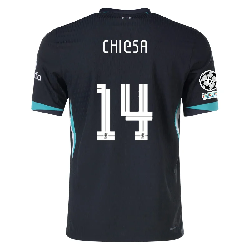 Men's Sustainable Organic Cotton Rugby Jerseys for Eco - Conscious Sports EnthusiastsNike Liverpool Authentic Federico Chiesa Away Jersey w/ Champions League 24/25 (Night Forest/Washed Teal)