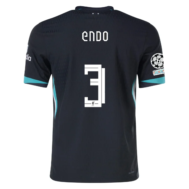 Men's Breathable Polyester Running Jerseys in Bright Neon Colors for High - Visibility WorkoutsNike Liverpool Authentic Wataru Endō Away Jersey w/ Champions League 24/25 (Night Forest/Washed Teal)