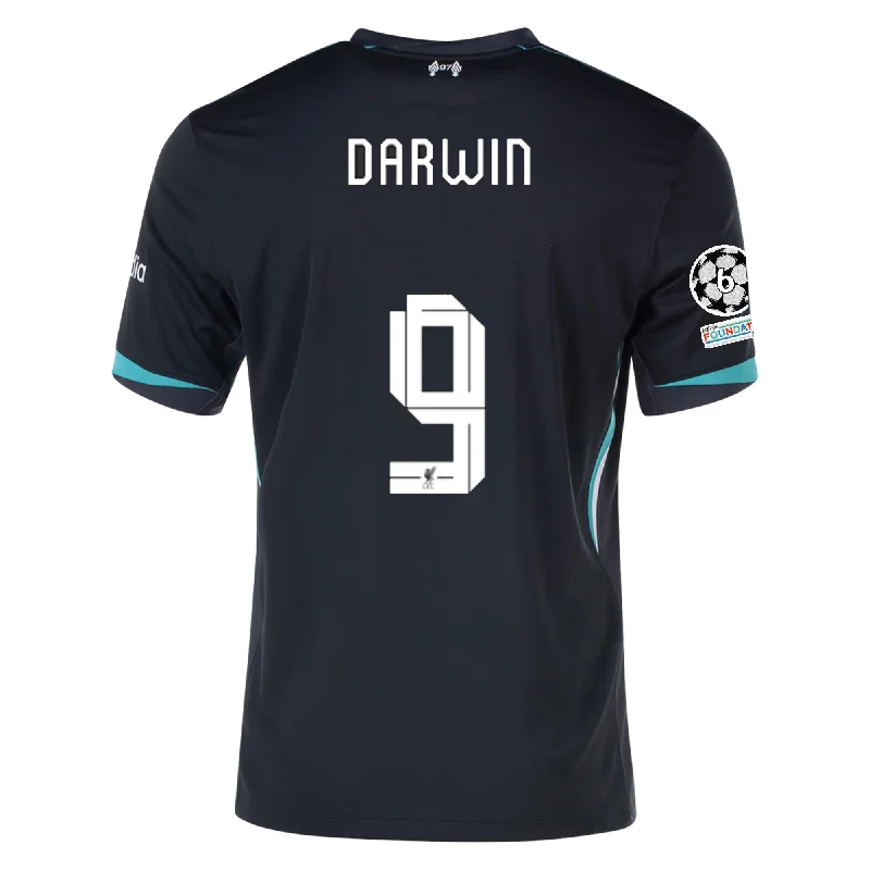 Men's Authentic Soccer Jerseys of National Teams for International Football EventsNike Liverpool Darwin Núñez Away Jersey w/ Champions League Patches 24/25 (Night Forest/Washed Teal)