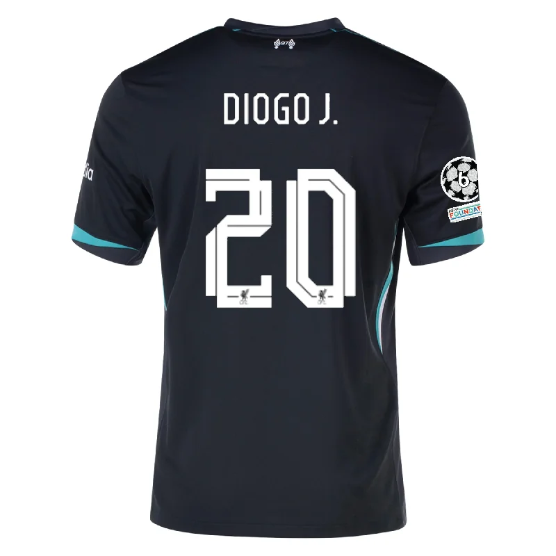 Men's Retro Soccer Jerseys of Famous Clubs from the 90s for Nostalgic Football EnthusiastsNike Liverpool Diogo Jota Away Jersey w/ Champions League Patches 24/25 (Night Forest/Washed Teal)