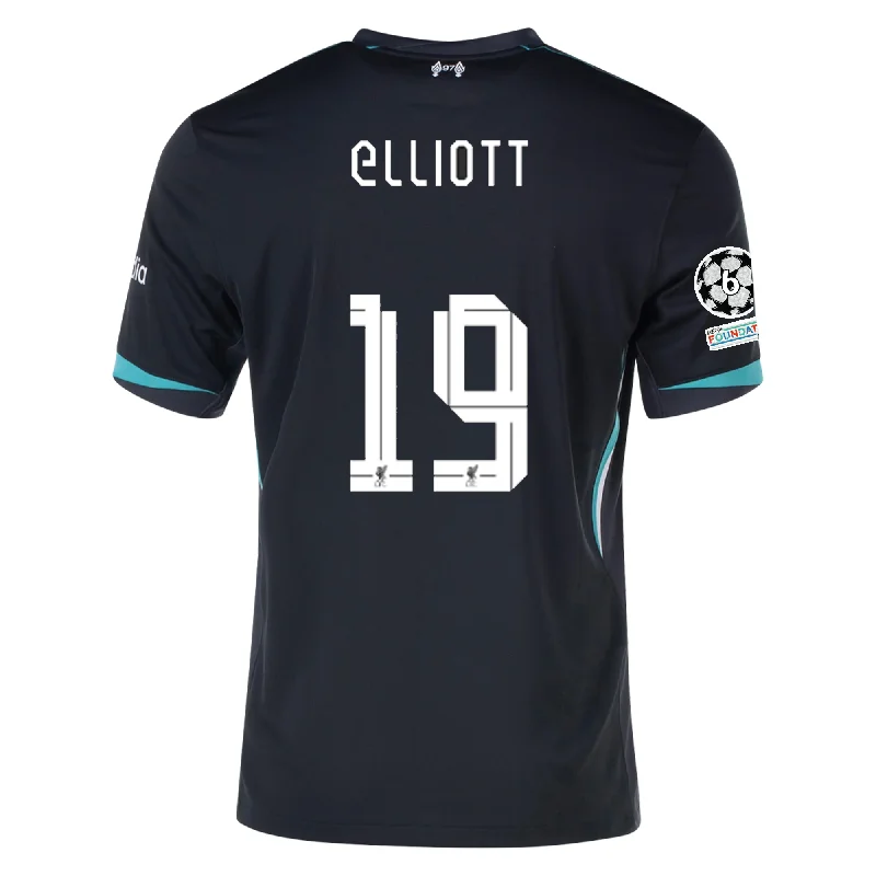 Men's Sustainable Organic Cotton Rugby Jerseys for Eco - Conscious Sports EnthusiastsNike Liverpool Harvey Elliott Away Jersey w/ Champions League Patches 24/25 (Night Forest/Washed Teal)