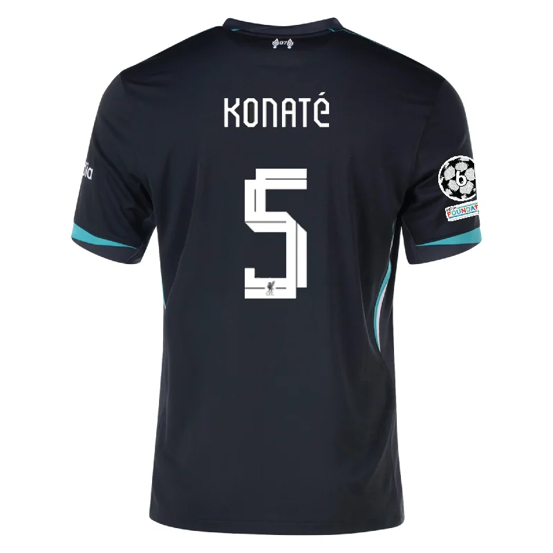 Men's Throwback Rugby Jerseys of Historic Matches and Teams for Rugby History BuffsNike Liverpool Ibrahima Konaté Away Jersey w/ Champions League Patches 24/25 (Night Forest/Washed Teal) Men's Throwback Rugby Jerseys of Historic Matches and Teams for Rugby History BuffsNike Liverpool Ibrahima Konaté Away Jersey w/ Champions League Patches 24/25 (Night Forest/Washed Teal)