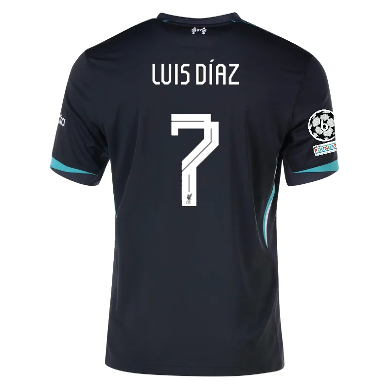 Men's Football Jerseys with Embroidered Club Badges for a Premium and Authentic AppealNike Liverpool Luis Diaz Away Jersey w/ Champions League Patches 24/25 (Night Forest/Washed Teal) Men's Football Jerseys with Embroidered Club Badges for a Premium and Authentic AppealNike Liverpool Luis Diaz Away Jersey w/ Champions League Patches 24/25 (Night Forest/Washed Teal)