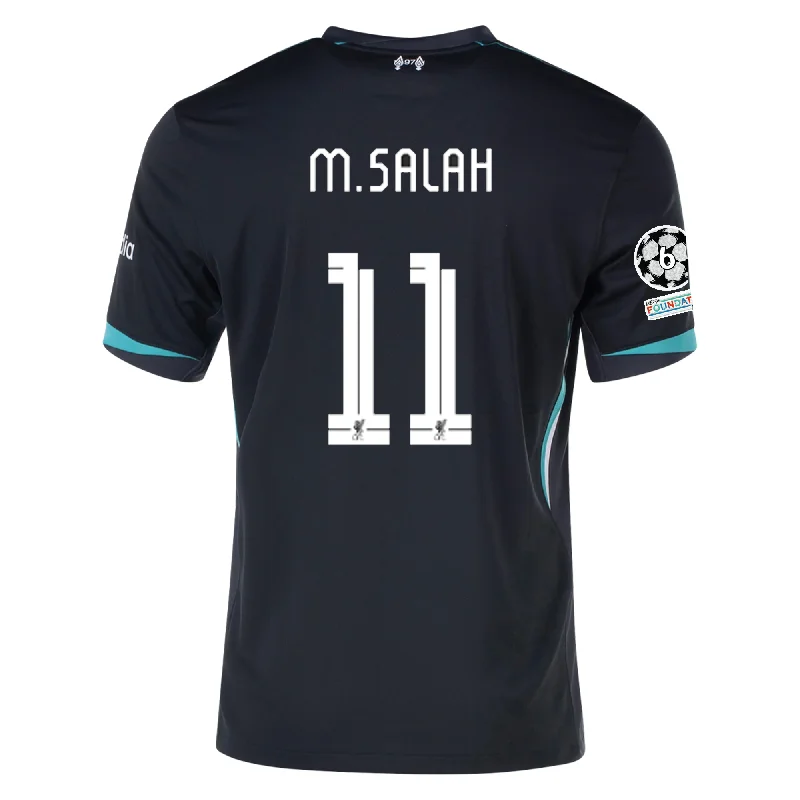 Men's Breathable Polyester Running Jerseys in Bright Neon Colors for High - Visibility WorkoutsNike Liverpool Mohamed Salah Away Jersey w/ Champions League Patches 24/25 (Night Forest/Washed Teal)