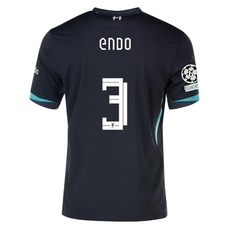 Men's Breathable Polyester Running Jerseys in Bright Neon Colors for High - Visibility WorkoutsNike Liverpool Wataru Endō Away Jersey w/ Champions League Patches 24/25 (Night Forest/Washed Teal)