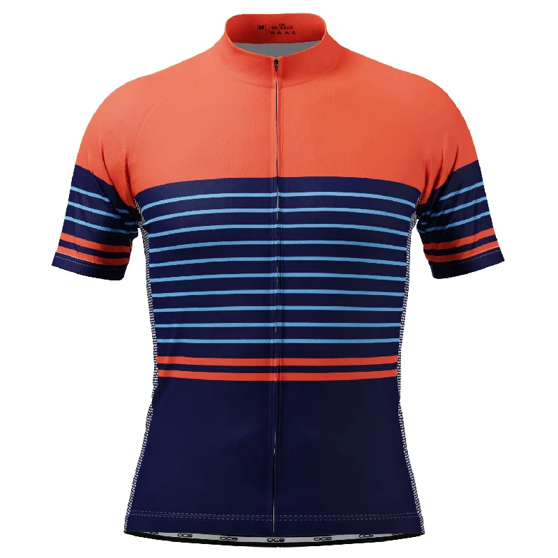 Men's Throwback Rugby Jerseys of Historic Matches and Teams for Rugby History BuffsMen's Orange Blue Stripe Short Sleeve Cycling Jersey Men's Throwback Rugby Jerseys of Historic Matches and Teams for Rugby History BuffsMen's Orange Blue Stripe Short Sleeve Cycling Jersey