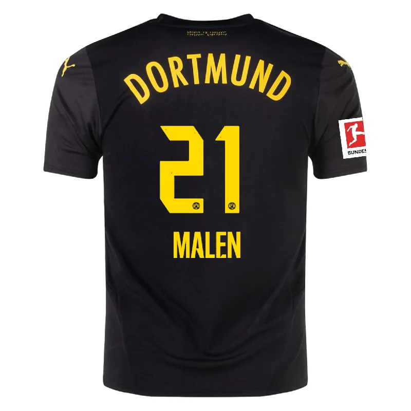 Men's Football Jerseys with Embroidered Club Badges for a Premium and Authentic AppealPuma Borussia Dortmund Donyell Malen Away Jersey w/ Bundesliga Patch 24/25 (Puma Black/Faster Yellow) Men's Football Jerseys with Embroidered Club Badges for a Premium and Authentic AppealPuma Borussia Dortmund Donyell Malen Away Jersey w/ Bundesliga Patch 24/25 (Puma Black/Faster Yellow)